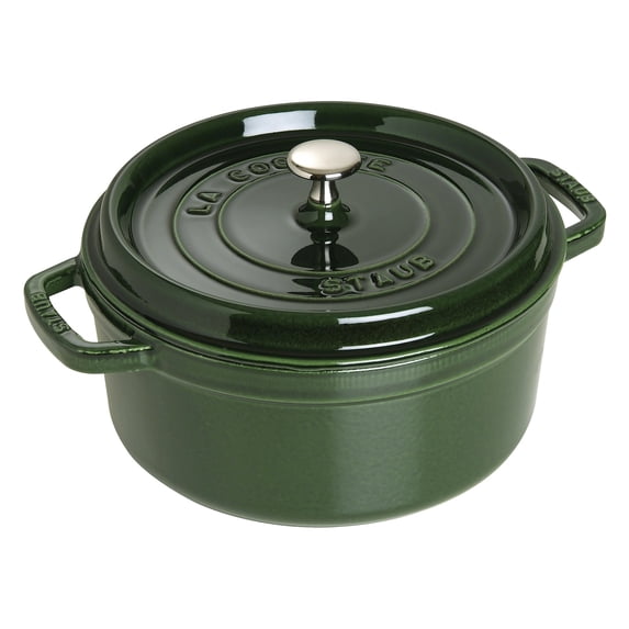 Staub Cast Iron 4-qt Round Cocotte - Basil
