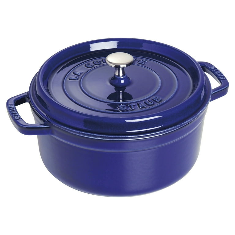 Staub Cast Iron 4-qt Round Cocotte with Glass Lid - Dark Blue, 4