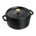 thumbnail image 1 of Staub Cast Iron 4-qt Round Cocotte - Matte Black, 1 of 12