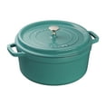 thumbnail image 1 of Staub Cast Iron 5.5-qt Round Cocotte - Turquoise, 1 of 8