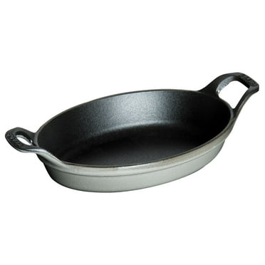 Staub Cast Iron 5.5" x 3.8" Mini Oval Gratin Baking Dish - Graphite Grey