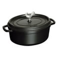 thumbnail image 1 of Staub Cast Iron 5.75-qt Coq au Vin Cocotte - Matte Black, 1 of 3