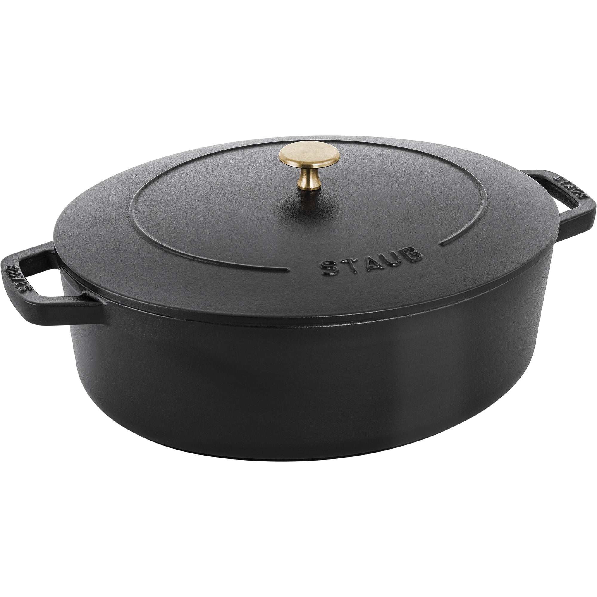 Staub Black Cast Iron 6.25-qt Shallow Oval Dutch Oven