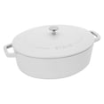 thumbnail image 1 of Staub Cast Iron 6.25-qt Shallow Oval Dutch Oven - White, 1 of 7