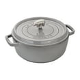 thumbnail image 1 of Staub Cast Iron 6-qt Cochon Shallow Wide Round Cocotte - Graphite Grey, 1 of 9