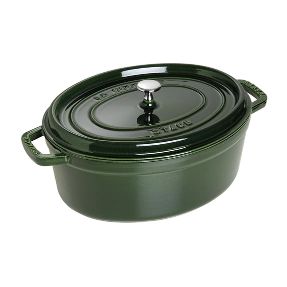 Staub Cast Iron 7-qt Oval Cocotte - Basil