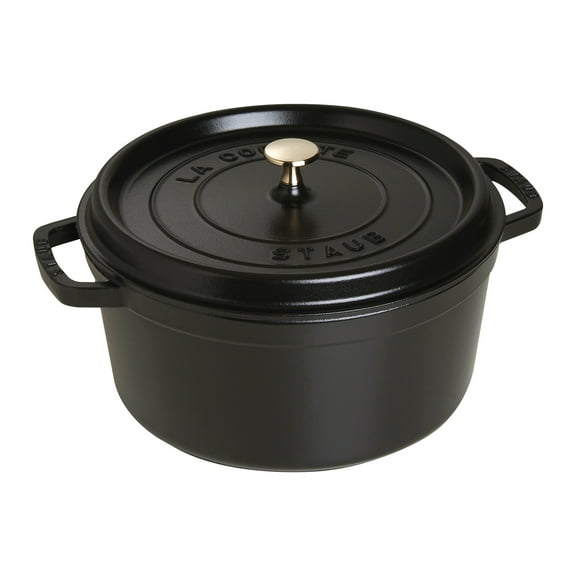 Staub Cast Iron 7-qt Round Cocotte - Black Matte