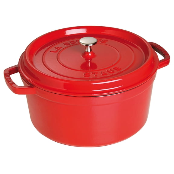 Staub Cast Iron 7-qt Round Cocotte - Cherry