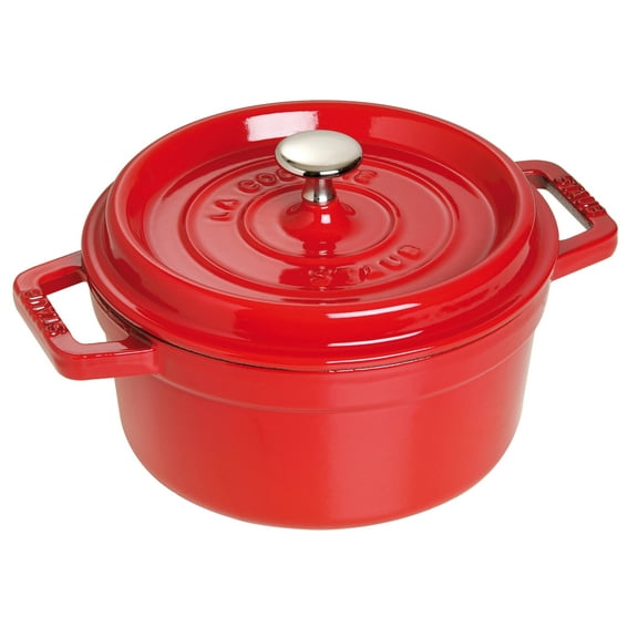 Staub Cast Iron 9-qt Round Cocotte - Cherry