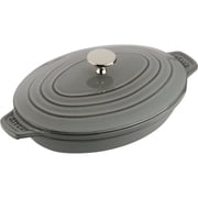 Staub Cast Iron 9" x 6.6" Oval Covered Baking Dish - Graphite Grey