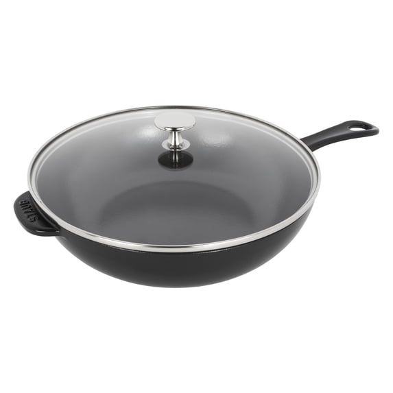 Staub Cast Iron Daily Pan, Dutch Oven, 2.9-quart, serves 2-3, Made in France, Black