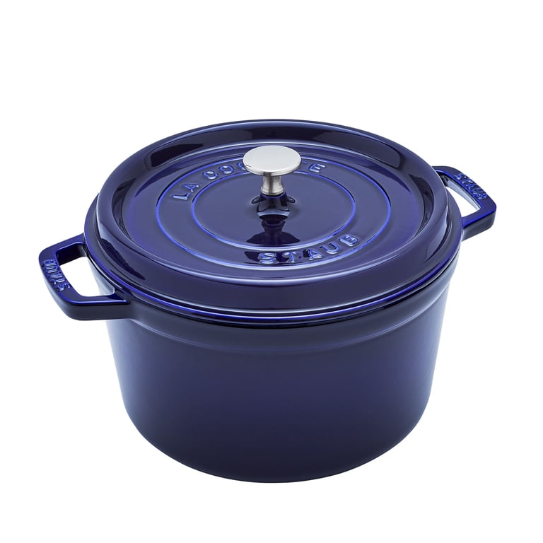Staub Cast Iron Tall Cocotte 5-qt, Dark Blue, Cooking Stews