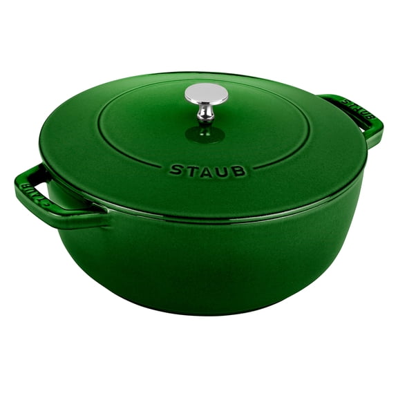 Staub Cast Iron Essential French Oven, Dutch Oven, 5-quart, serves 5-6, Made in France - Basil