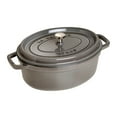 thumbnail image 1 of Staub Cast Iron Oval Cocotte, Dutch Oven, 5.75-quart, serves 5-6, Made in France, Graphite, 1 of 6