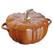 Staub Cast Iron Pumpkin Cocotte, Dutch Oven, 3.5-quart, serves 3-4, Made in France, Burnt Orange