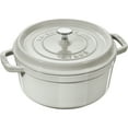 thumbnail image 1 of Staub Cast Iron Round Cocotte, Dutch Oven, 4-quart, serves 3-4, Made in France, White Truffle, 1 of 10