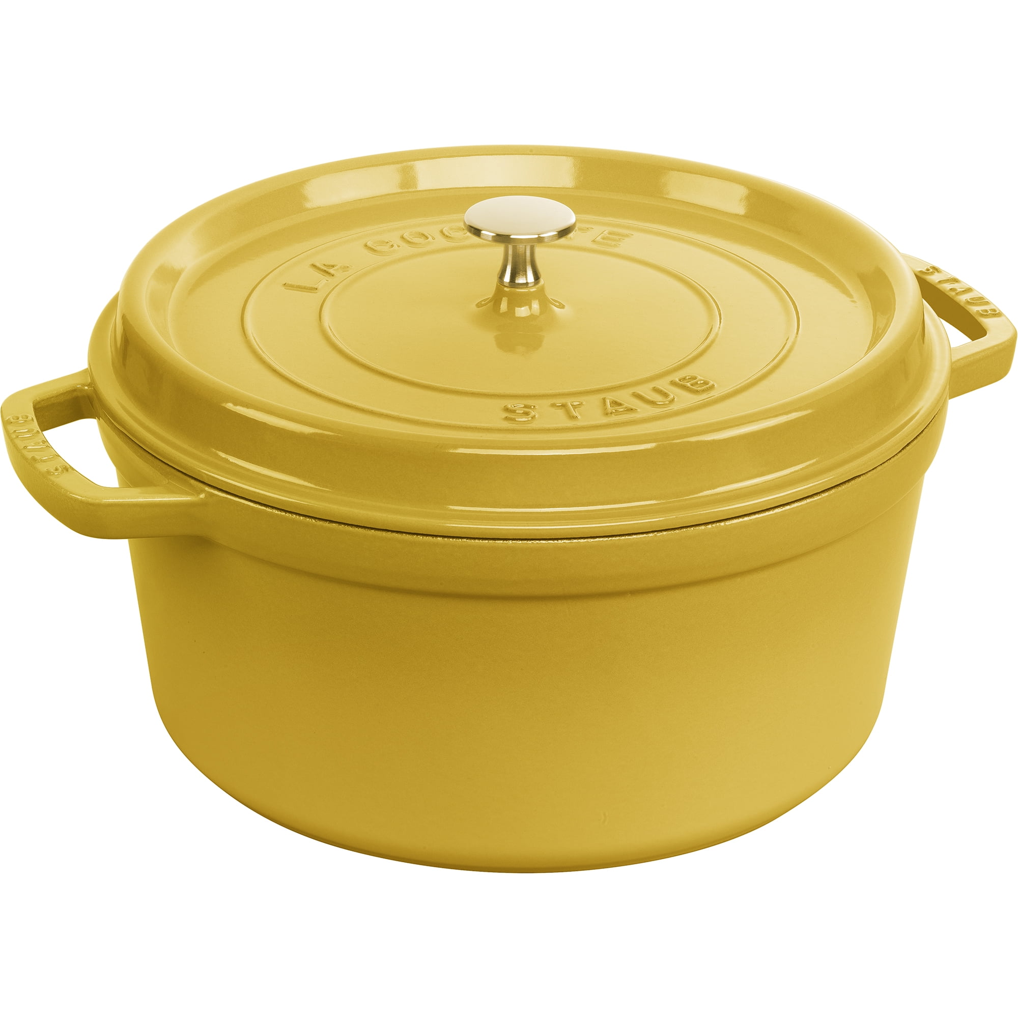 Staub Cast Iron Round Cocotte, Dutch Oven, 7-quart, serves 7-8, Made in France, Citron - Walmart.com Staub Cast Iron Round Cocotte, Dutch Oven, 7-quart, serves 7-8, Made in France, Citron - Walmart.com