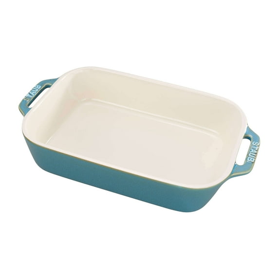 Staub Ceramic 10.5" x 7.5" Rectangular Baking Dish - Rustic Turquoise