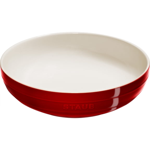 Staub Ceramic 11.5-inch Shallow Serving Bowl - Cherry