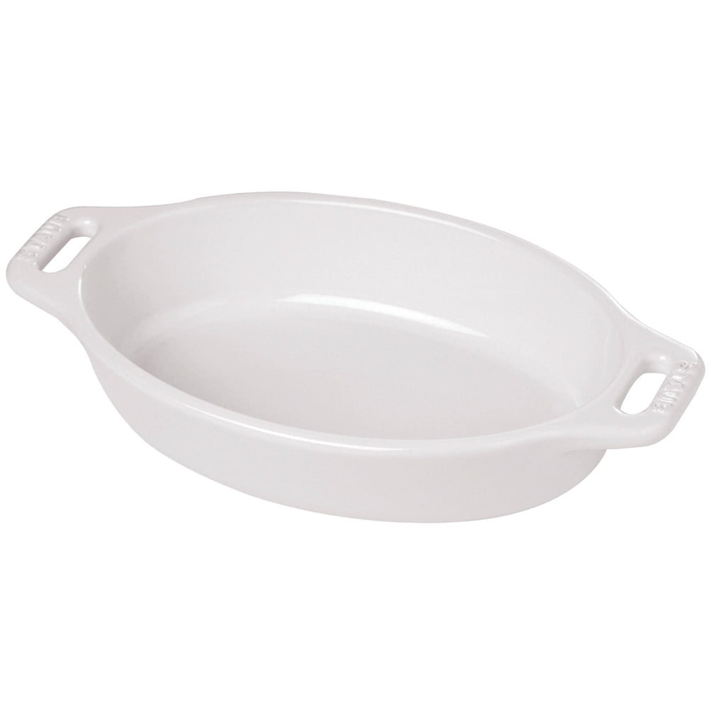 Staub 11 Ceramic Oval Baking Dish - White
