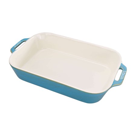 Staub Ceramic 13" x 9" Rectangular Baking Dish - Rustic Turquoise
