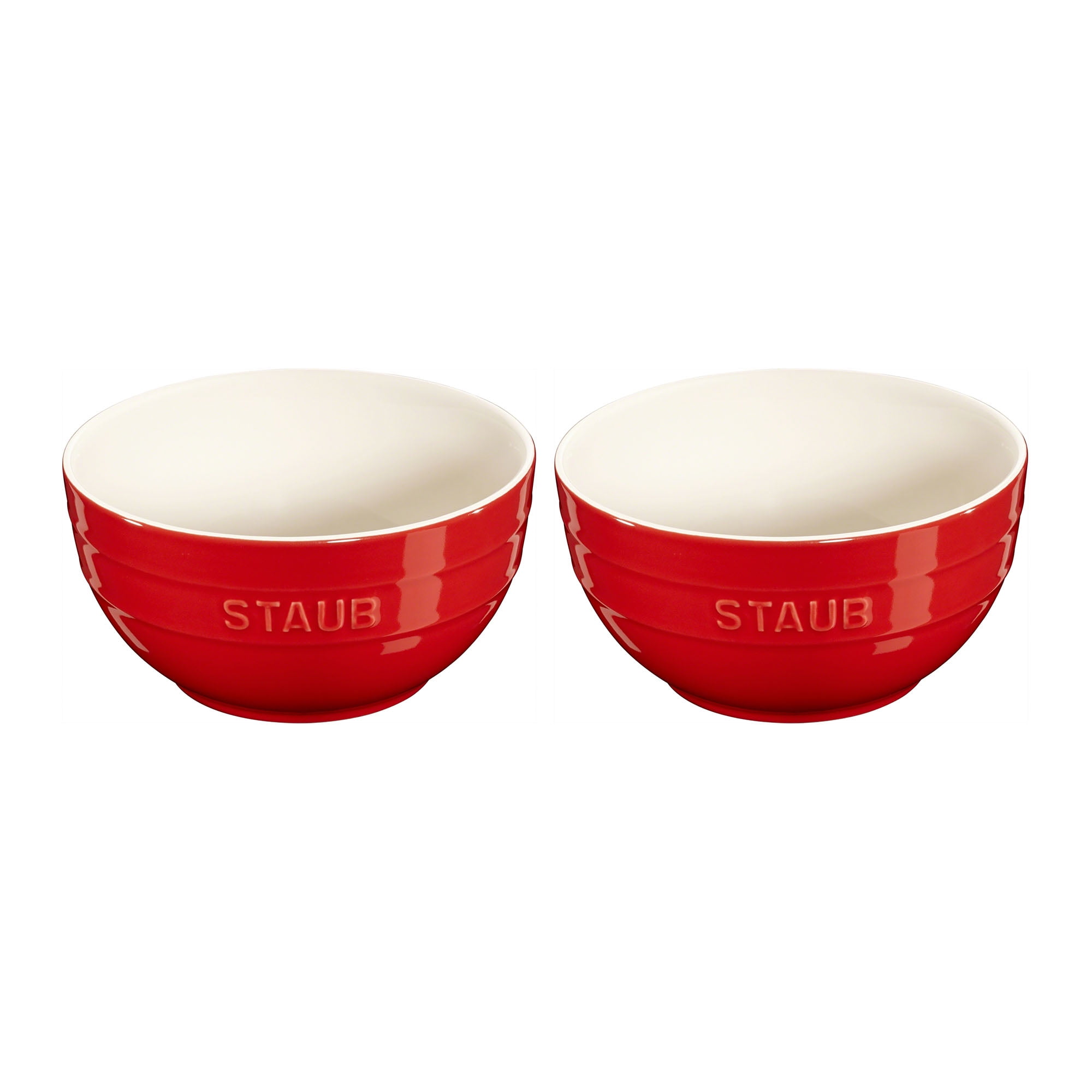 Cherry Red Ceramic Microwave Safe Universal Bowl Set