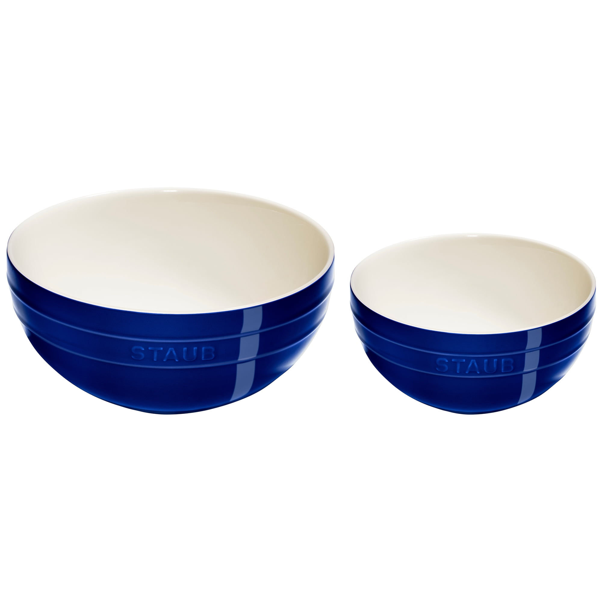 Staub Dark Blue Ceramic Microwave Safe Bowl Set