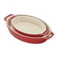 thumbnail image 1 of Staub Ceramic 2-pc Oval Baking Dish Set - Cherry, 1 of 7