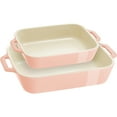 thumbnail image 1 of Staub Ceramic 2-pc Rectangular Baking Dish Set - Macaron Pastel Pink, 1 of 7