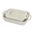 thumbnail image 1 of Staub Ceramic 2-pc Rectangular Baking Dish Set - Rustic Ivory, 1 of 6