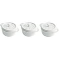 thumbnail image 1 of Staub Ceramic 3-pc Mini Round Cocotte Set - White, 1 of 8