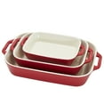 thumbnail image 1 of Staub Ceramic 3-pc Rectangular Baking Dish Set - Cherry, 1 of 11