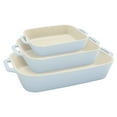 thumbnail image 1 of Staub Ceramic 3-pc Rectangular Baking Dish Set - Macaron Pastel Blue, 1 of 4