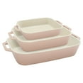 thumbnail image 1 of Staub Ceramic 3-pc Rectangular Baking Dish Set - Macaron Pastel Pink, 1 of 4
