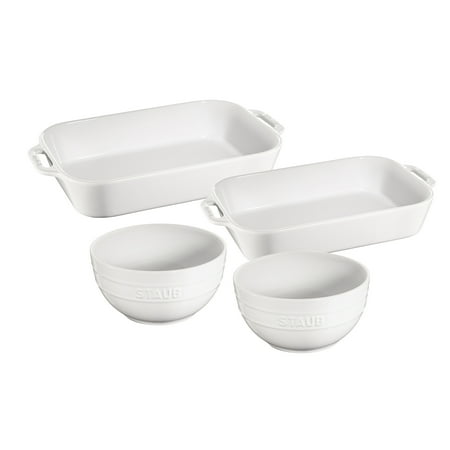 Staub Ceramic 4-pc Baking Dish Set - White