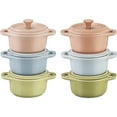 thumbnail image 1 of Staub Ceramic 6-pc Mini Round Cocotte Set - Macaron Pastel Colors, 1 of 9