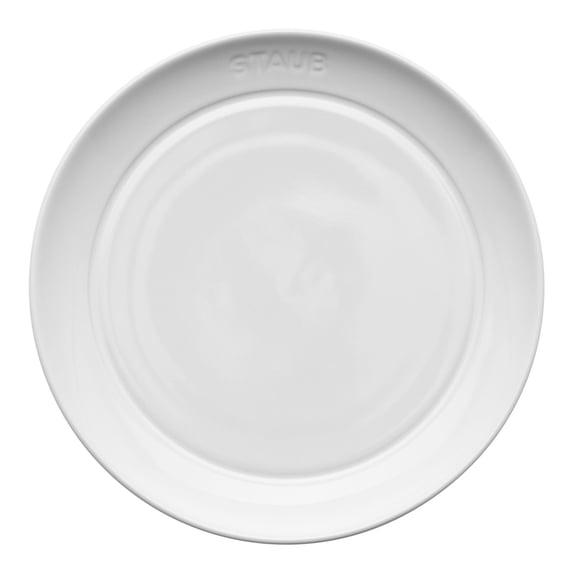 Staub Ceramic Dinnerware 4-pc 6-inch Appetizer Plate Set - White