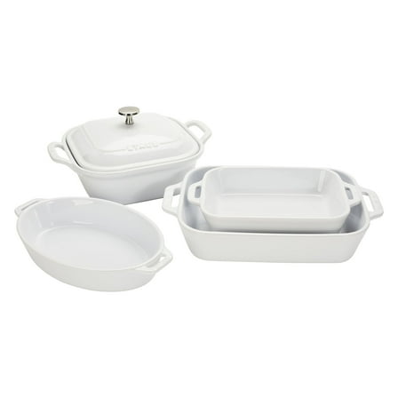 Staub Ceramic Stoneware 5-pc Mixed Baking Dish Set – White