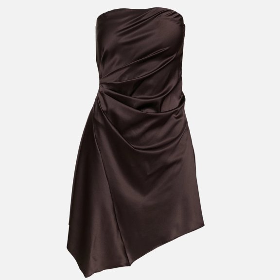 Staud Women's Adriana Silk Mini Dress, Earth, 8