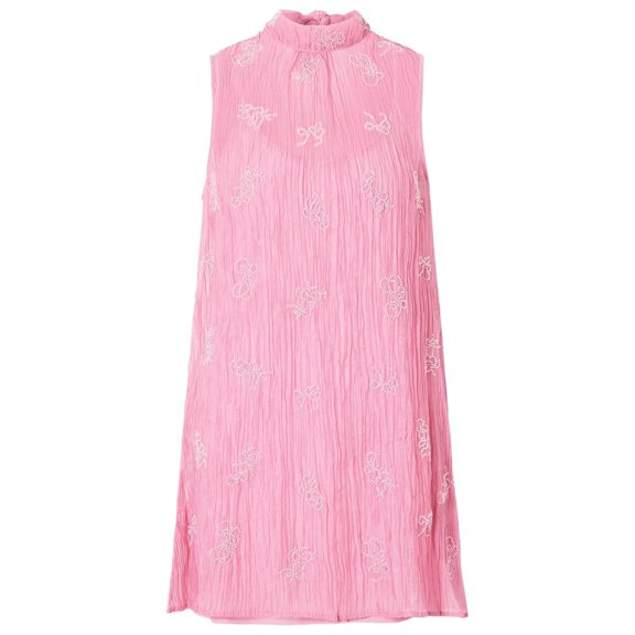 Staud Women's Albee Beaded Tie-Neck Mini Dress, Flirt, XS