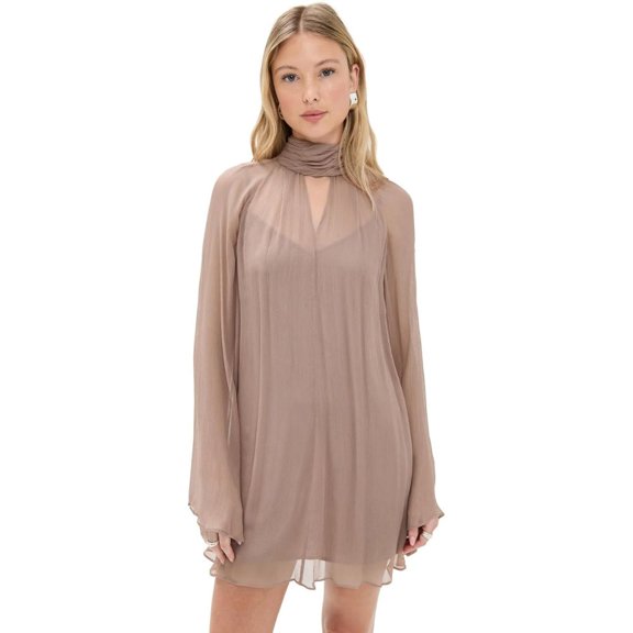 Staud Women's Esther Mini Dress, Taupe, L
