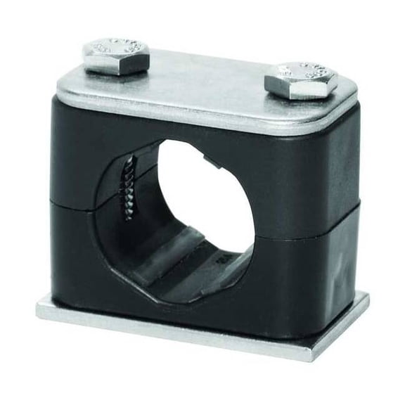 Stauff Tube Clamp,1.69in H,316 SS,Size 39/64in SP-215-ACT-DP-AS-U-W5-K-642012