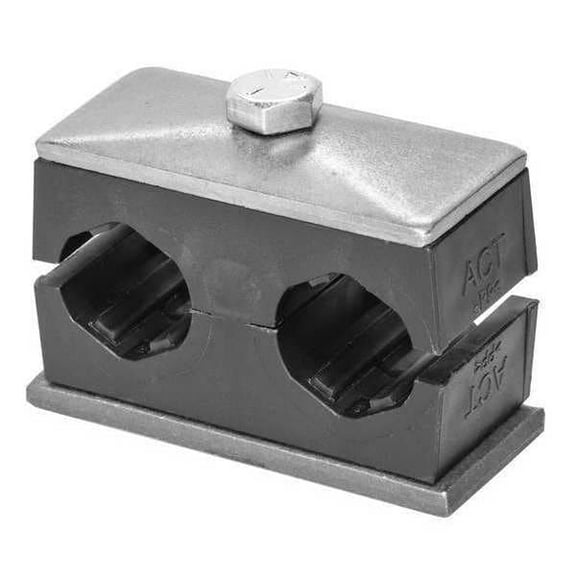 Stauff Tube Clamp,2.13in H,Size 3/4in x 3/4in SP-319/19-ACT-GD-AS-U-W5-K-642012