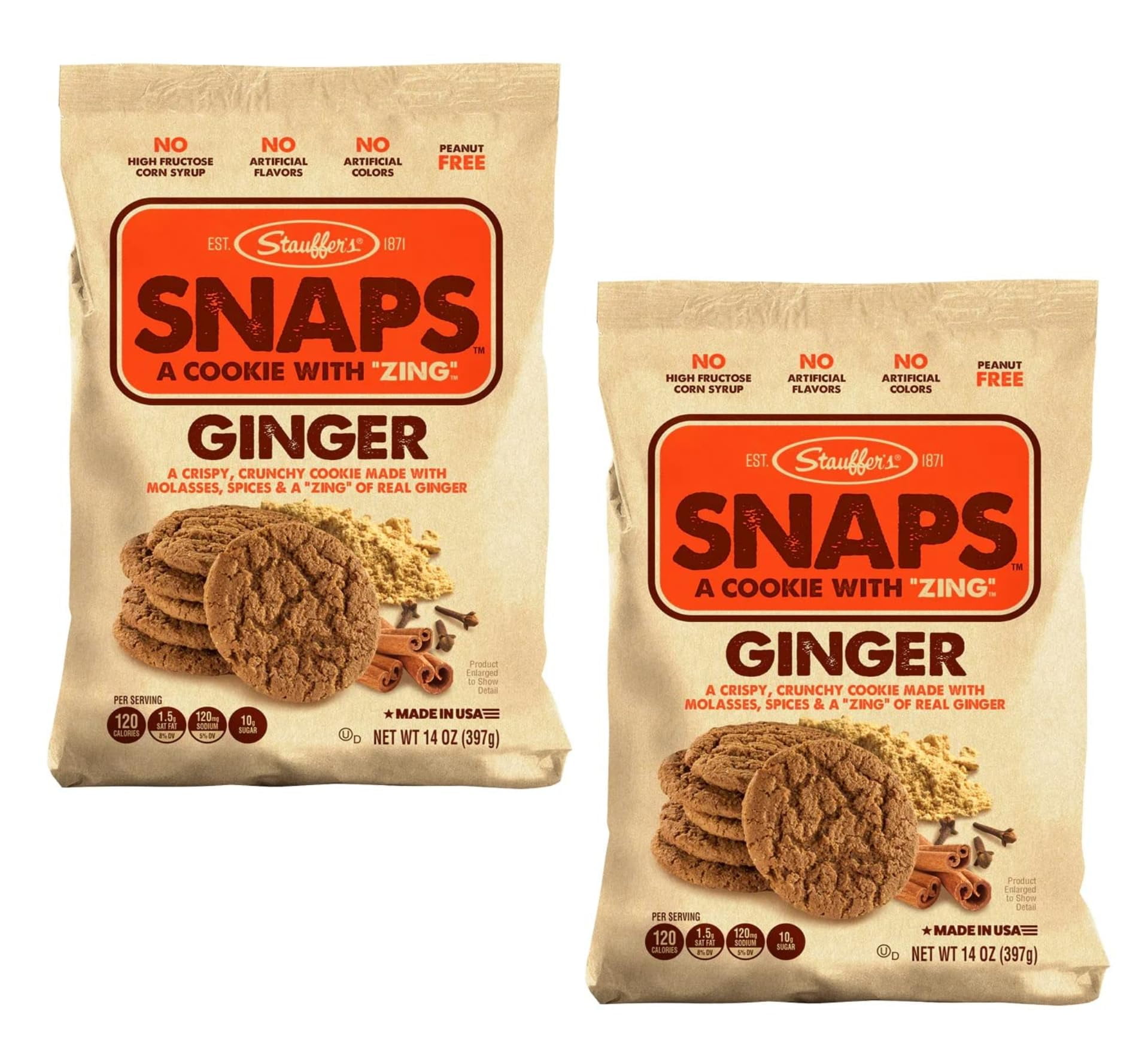 Stauffer Ginger Snaps Pack of 2 Smiling Sweets Delicious Ginger