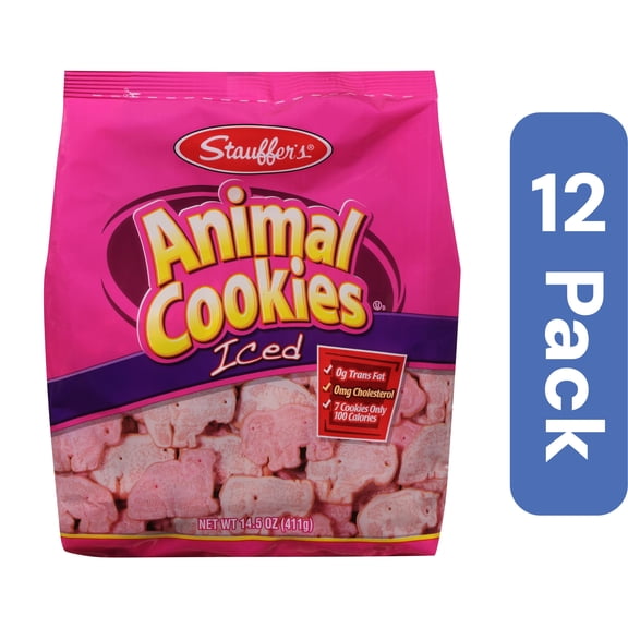 Stauffer Iced Animal Cookies 14.5 oz (Pack Of 12)