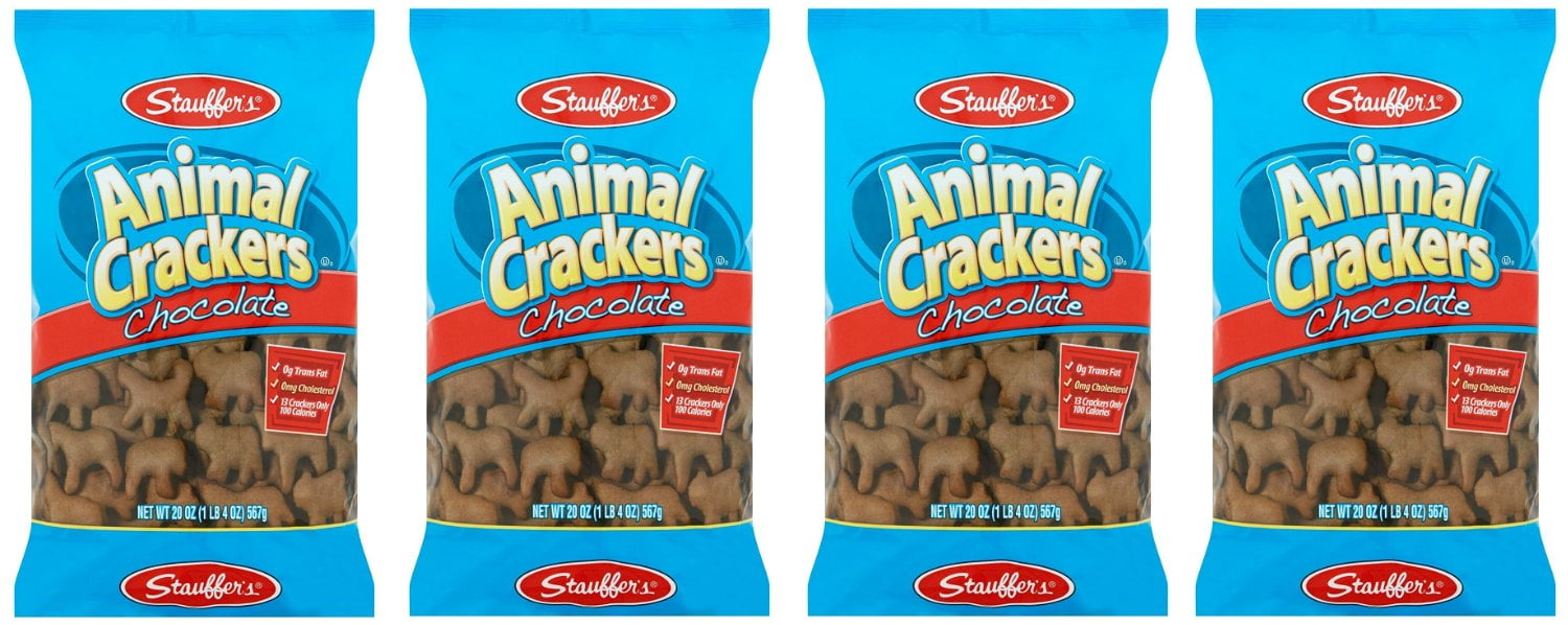 Stauffer's, Animal Crackers, Chocolate, 20oz Bag Pack of 4