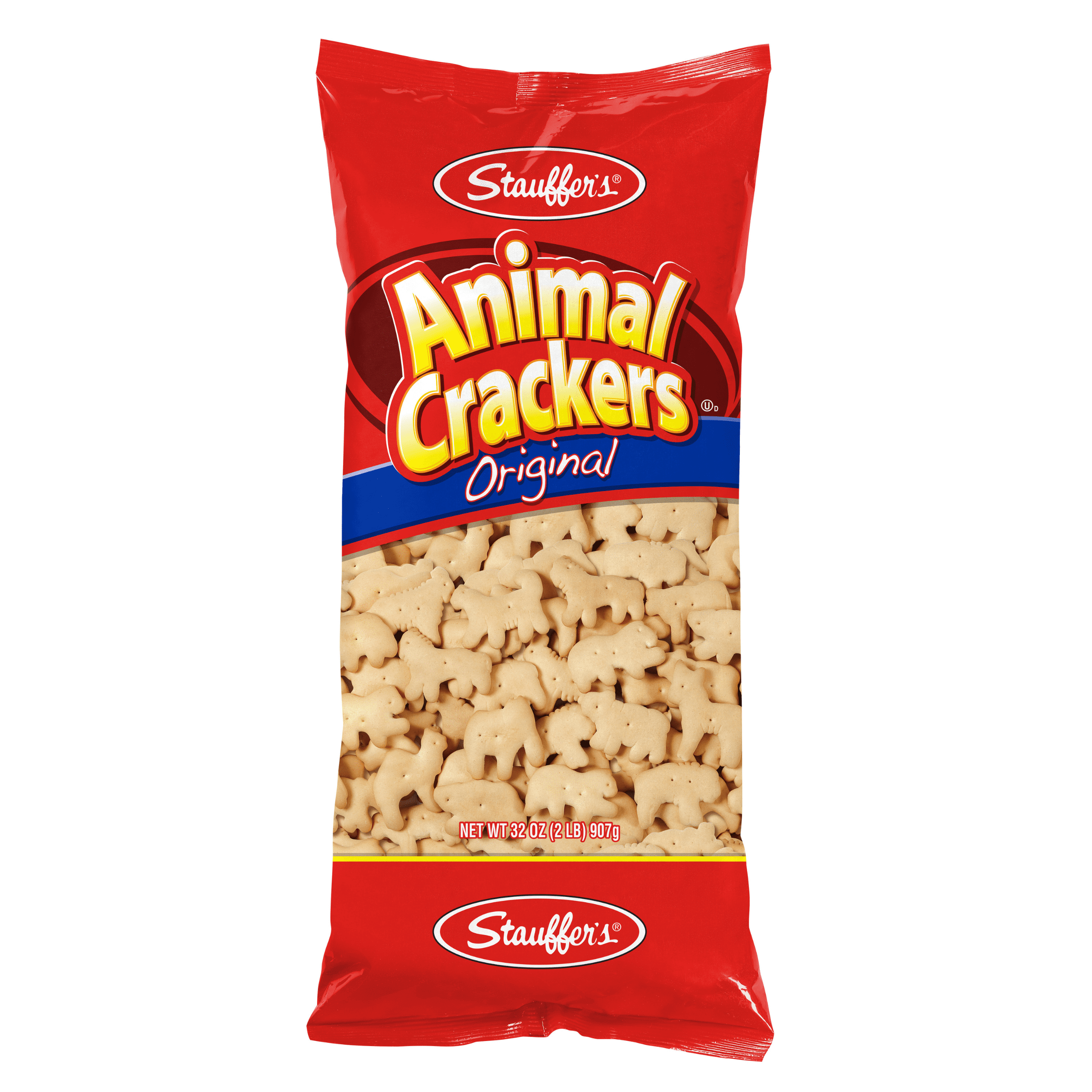 Stauffer's Original Animal Snack Crackers, 32 oz Party Size Pillow Bag, Low Fat Snack for Kids & Adults
