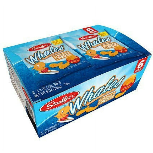 Stauffer's Baked Cheddar Whale Cheese Cracker Snack Packs, 4Pack 6