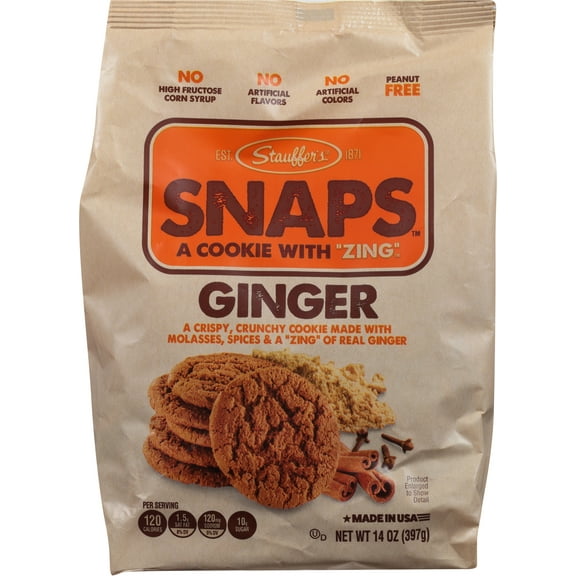 Stauffer's SNAPS Ginger Cookies, 14oz Shelf-Stable Bag