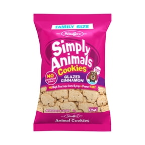 Stauffer's Simply Animals Glazed Cinnamon Animal Cookies, Fun Kid Snacks, 20oz Family-Size